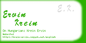 ervin krein business card